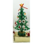 Decoratiune Craciun, Brad, Verde/Alb, 8 cavitati cu ornamente, 18.5 cm x 33 cm, Lemn, Embo - imagine 9