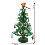Decoratiune Craciun, Brad, Verde/Alb, 8 cavitati cu ornamente, 18.5 cm x 33 cm, Lemn, Embo - imagine 11