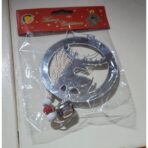 Decoratiune de Craciun, Embo, pentru Brad, Model Ren cu Clopotel, Lucios, Argintiu - imagine 2