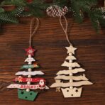 Decoratiune de Craciun din Lemn, Embo, cu Snur pentru Agatare in Brad, Model Brad de Craciun, Scris May Your Days Be Merry And Bright, 17x12.8x0.4 cm, Multicolor - imagine 5