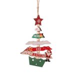 Decoratiune de Craciun din Lemn, Embo, cu Snur pentru Agatare in Brad, Model Brad de Craciun, Scris May Your Days Be Merry And Bright, 17x12.8x0.4 cm, Multicolor