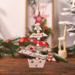 Decoratiune de Craciun din Lemn, Embo, cu Snur pentru Agatare in Brad, Model Brad de Craciun si Ren, Scris We Wish You A Merry Christmas, 17x12.8x0.4 cm, Multicolor - imagine 3