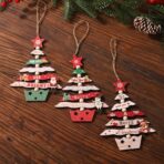 Decoratiune de Craciun din Lemn, Embo, cu Snur pentru Agatare in Brad, Model Brad de Craciun si Ren, Scris We Wish You A Merry Christmas, 17x12.8x0.4 cm, Multicolor - imagine 6