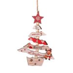 Decoratiune de Craciun din Lemn, Embo, cu Snur pentru Agatare in Brad, Model Brad de Craciun si Ren, Scris We Wish You A Merry Christmas, 17x12.8x0.4 cm, Multicolor