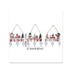 Decoratiune de Craciun din Lemn, Embo, cu Snur pentru Agatare in Brad, Model Mos Craciun, Scris Let It Snow, 21.9x19 cm, Multicolor - imagine 3