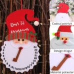 Decoratiune de Craciun Embo, Advent calendar, numara zilele pana la Craciun, model Mos Craciun, material poliester, 37 x 22 cm, rosu - imagine 3