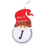 Decoratiune de Craciun Embo, Advent calendar, numara zilele pana la Craciun, model Mos Craciun, material poliester, 37 x 22 cm, rosu