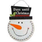 Decoratiune de Craciun Embo, Advent calendar, numara zilele pana la Craciun, model Om de Zapada, material poliester, 17 x 13 cm, alb