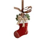 Decoratiune de Craciun, Embo, pentru Brad, Model Soseta, 10 x 6 cm, din Rasina, Multicolor