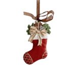 Decoratiune de Craciun, Embo, pentru Brad, Model Soseta, 10 x 6 cm, din Rasina, Multicolor