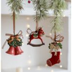 Decoratiune de Craciun, Embo, pentru Brad, Model Soseta, 10 x 6 cm, din Rasina, Multicolor - imagine 3