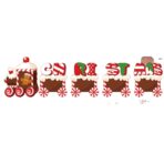 Decoratiune de Craciun, Embo, pentru Gradina, Tip Trenulet, 5 Figurine + Bete de Infipt in Pamant, din Plastic, Impermeabil, Model Tren Christmas, Multicolor