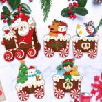 Decoratiune de Craciun, Embo, pentru Gradina, Tip Trenulet, 5 Figurine + Bete de Infipt in Pamant, din Plastic, Impermeabil, Model Mos Craciun cu Prietenii, Multicolor - imagine 5