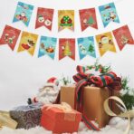 Decoratiune de Craciun, Embo, Tip Banner, 12 Piese, pentru Usa sau Perete, Multicolor, Sfoara Inclusa, Model B - imagine 2