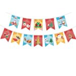 Decoratiune de Craciun, Embo, Tip Banner, 12 Piese, pentru Usa sau Perete, Multicolor, Sfoara Inclusa, Model B