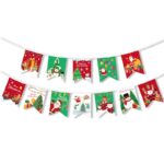 Decoratiune de Craciun, Embo, Tip Banner, 12 Piese, pentru Usa sau Perete, Multicolor, Sfoara Inclusa, Model A