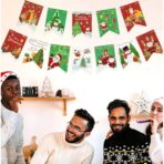 Decoratiune de Craciun, Embo, Tip Banner, 12 Piese, pentru Usa sau Perete, Multicolor, Sfoara Inclusa, Model A - imagine 5