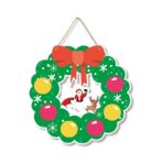 Decoratiune de Craciun, Embo, de Agatat, pentru Usa sau Perete, Sfoara Inclusa, 32 x 33 cm, din Hartie 350g, Model Coronita, Multicolor - imagine 3