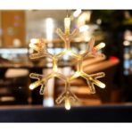 Decoratiune de Craciun Luminoasa in forma de Fulg, 19x19 cm, cu Ventuza, Alb Cald, Embo - imagine 3