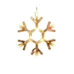 Decoratiune de Craciun Luminoasa in forma de Fulg, 19x19 cm, cu Ventuza, Alb Cald, Embo