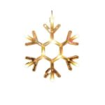 Decoratiune de Craciun Luminoasa in forma de Fulg, 19x19 cm, cu Ventuza, Alb Cald, Embo