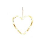 Decoratiune de Craciun Luminoasa in forma de Inima, 13x16.5 cm, cu Ventuza, Alb Cald, Embo