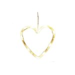 Decoratiune de Craciun Luminoasa in forma de Inima, 13x16.5 cm, cu Ventuza, Alb Cald, Embo