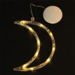 Decoratiune de Craciun Luminoasa in forma de Luna, 18.5x12 cm, cu Ventuza, Alb Cald, Embo - imagine 2