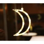 Decoratiune de Craciun Luminoasa in forma de Luna, 18.5x12 cm, cu Ventuza, Alb Cald, Embo - imagine 3