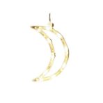 Decoratiune de Craciun Luminoasa in forma de Luna, 18.5x12 cm, cu Ventuza, Alb Cald, Embo