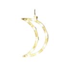 Decoratiune de Craciun Luminoasa in forma de Luna, 18.5x12 cm, cu Ventuza, Alb Cald, Embo