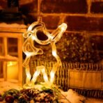 Decoratiune de Craciun Luminoasa in forma de Mos Craciun, 21x13 cm, cu Ventuza, Alb Cald, Embo - imagine 4