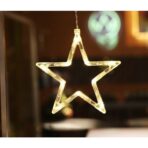Decoratiune de Craciun Luminoasa in forma de Stea 19x18 cm, cu Ventuza, Alb Cald, Embo - imagine 2