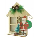 Decoratiune luminoasa, Embo, Mos Craciun, maro, lungime: 13 cm, latime: 5 cm, inaltime: 17 cm, lemn, interior/exterior