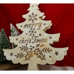 Decoratiune luminoasa, model de  Brad cu inscriptie Marry Christmas, alb, lungime: 11 cm, latime: 5 cm, inaltime: 30 cm, lemn, interior/exterior - imagine 2