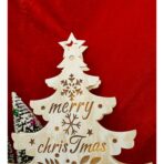 Decoratiune luminoasa, model de  Brad cu inscriptie Marry Christmas, alb, lungime: 11 cm, latime: 5 cm, inaltime: 30 cm, lemn, interior/exterior - imagine 4