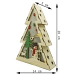 Decoratiune luminoasa, model de Brad cu Om de zapada, maro, lungime: 14 cm, latime: 5 cm, inaltime: 20 cm, lemn, interior/exterior - imagine 6
