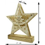 Decoratiune luminoasa, model de Stea cu Brad si inscriptie Marry Christmas, alb, lungime: 19 cm, latime: 5 cm, inaltime: 26 cm, lemn, interior/exterior - imagine 6