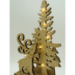 Decoratiune luminoasa, peisaj cu Cerb si Brad, maro, lungime: 11 cm, latime: 5 cm, inaltime: 19 cm, lemn, interior/exterior - imagine 4