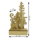 Decoratiune luminoasa, peisaj cu Cerb si Brad, maro, lungime: 11 cm, latime: 5 cm, inaltime: 19 cm, lemn, interior/exterior - imagine 6