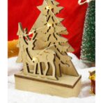 Decoratiune luminoasa, peisaj de iarna, maro, lungime: 11 cm, latime: 5 cm, inaltime: 19 cm, lemn, interior/exterior - imagine 3