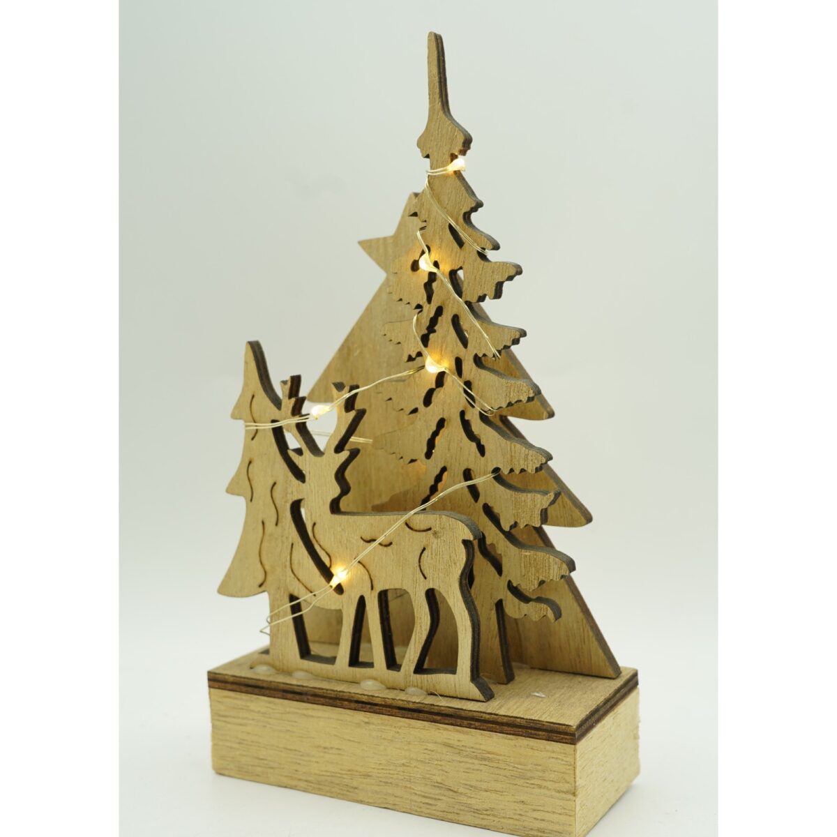 Decoratiune luminoasa, peisaj de iarna, maro, lungime: 11 cm, latime: 5 cm, inaltime: 19 cm, lemn, interior/exterior - imagine 4