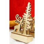 Decoratiune luminoasa, peisaj de iarna, maro, lungime: 11 cm, latime: 5 cm, inaltime: 19 cm, lemn, interior/exterior - imagine 5