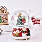 Decoratiune glob cu zapada Embo, Mos Craciun in brad, diametru 6.5 cm, multicolor - imagine 4