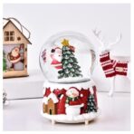 Decoratiune glob cu zapada Embo, Mos Craciun in brad, diametru 6.5 cm, multicolor - imagine 2