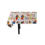 Fata de Masa, Embo, din Folie, Imprimeu Happy Birthday cu Baloane, 137 x 183 cm, Alb - imagine 3