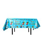 Fata de Masa, Embo, din Folie, Imprimeu Happy Birthday cu Baloane, 137 x 183 cm, Albastru