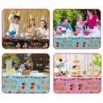 Fata de Masa, Embo, din Folie, Imprimeu Happy Birthday cu Baloane, 137 x 274 cm, Albastru - imagine 5