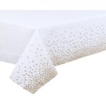 Fata de Masa, Embo, din PEVA, Imprimeu Buline, 137 x 274 cm, Impermeabila, Fara Pete, Curatare Rapida, Bej