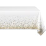 Fata de Masa, Embo, din PEVA, Imprimeu Buline, 137 x 274 cm, Impermeabila, Fara Pete, Curatare Rapida, Crem